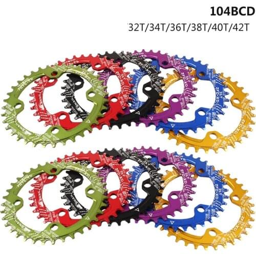 SNAIL Chainring Tooth Plate 104BCD Round oval 32/34/36/38/40/42t tooth Narrow Wide Ultralight Mountain Bike 104BCD Chainwheel