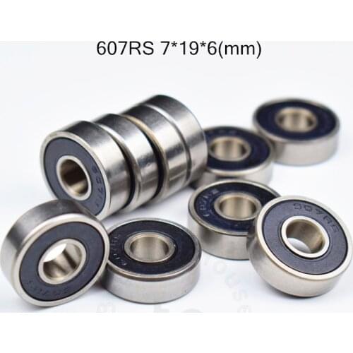 607 607RS 7*19*6(mm) 10pieces free shipping bearing ABEC-5 10pcs Sealed Miniature Mini Bearing 607 607RS chrome steel bearings