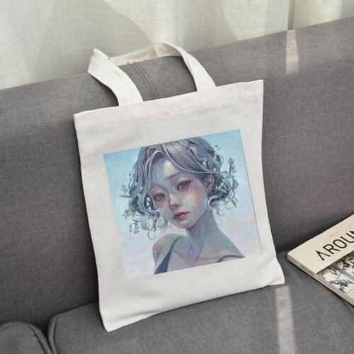 Summer Anime Girl Print Harajuku Casual Canvas Ins Cartoon Canvas Ins Punk Shoulder Bags Devil Eco Bag Korean Foldable Travel