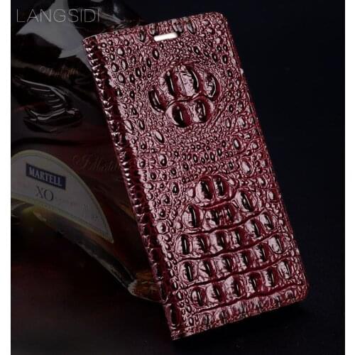 Luxury genuine leather flip phone case Crocodile back texture For Sony Xperia XA1 Plus All-handmade phone case