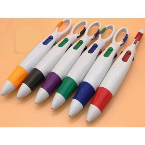 4 color ink Carabiner Ballpoit Pen For School Creative Pens Kawaii Stationery Gifts Office Supplies Ballpoit Pens For Writing