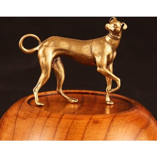 Handmade solid Brass rural dog craft DIY ornament Miniature Fitting Keychain Pendant desktop decoration accessories a0388