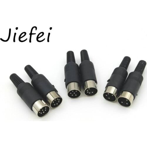 100pcs DIN Male Plug 3pin 4pin 5pin 6pin 7pin 8pin Inline Audio AV Connector DIY Parts for Chassis Cable Mount