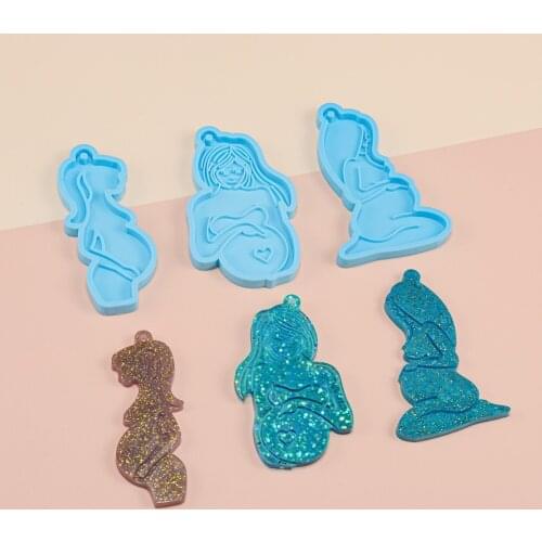 Breastfeeding Mother Baby Silicone Mold Key Chain Pendant Casting Mould for DIY Epoxy Resin Pendant Decoration Jewelry Making