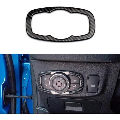 Carbon Fiber Style Headlight Switch Button Cover Trims Interior Decor Accessories for Ford Focus MK4 2018 2019 2020