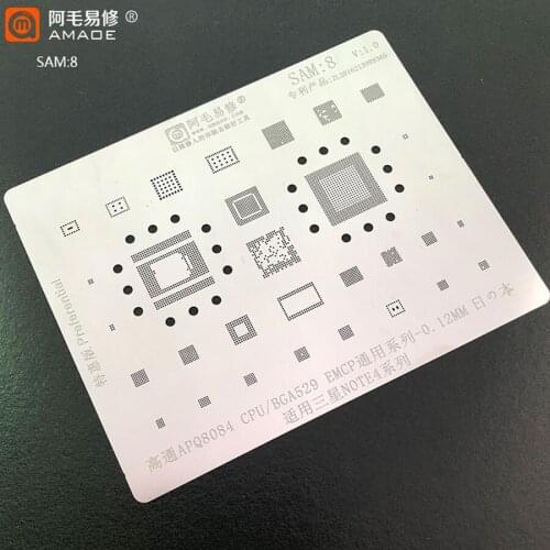 Amaoe BGA Reballing Stencil For SAMSUNG Note4 Qualcomm APQ8084 CPU BGA529 EMCP Chip Tin Plant Net