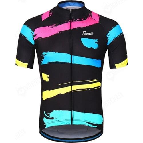 Frenesi 2020 Champion Cycling Clothing Short Sleeve Jersey Pro Team Bike Shirt Men Summer Bicycle Race Tops Ropa Ciclismo