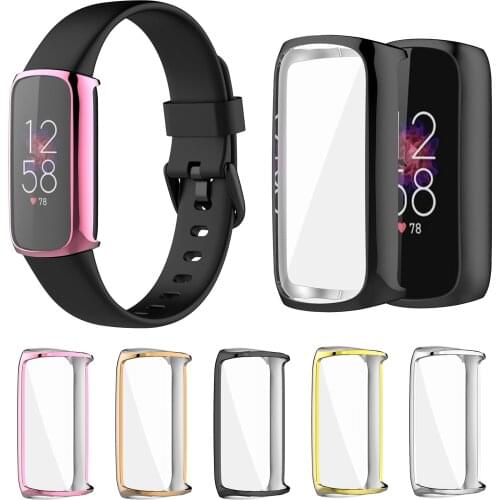 Plating TPU Protective Case For Fitbit Luxe Watch Case Cover Full Screen Protector Shell Bumper