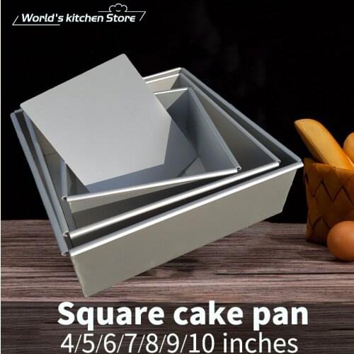 1pc Square Aluminum alloy template Removable Bottom cake mold Pattern bakeware baking dish Die cake decorating tools