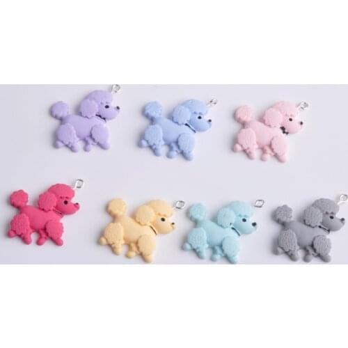 10pcs 29*26mm Small poodle charms dog puppy imitation fabric resin craft parts mobile phone beauty material DIY hair accessorie