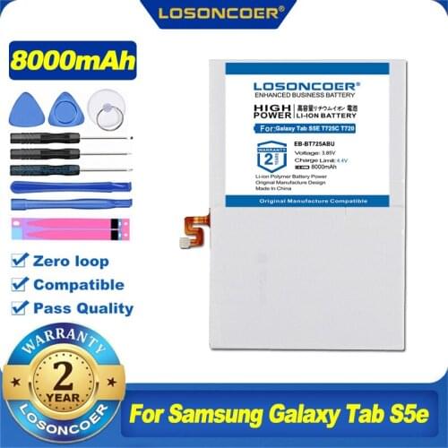 100% Original LOSONCOER EB-BT725ABU 8000mAh Tablet Battery For Samsung Galaxy Tab S5e T725C T720 SM-T720 SM-T725 SM-T725C