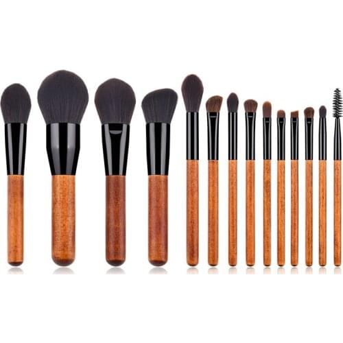 14pcs/lot Makeup Brushes Set Wooden Handle For Foundation Blending Blush Eye Shadow Brow Lip Face Make Up Brush Kit