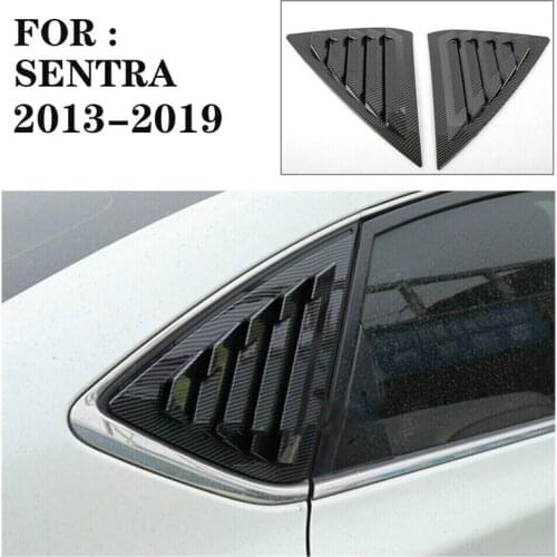 2X Sport Style Carbon Fiber Print Quarter Window Scoops Louvers for Nissan Sentra 2013-2019