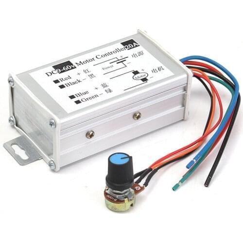 50PCS/LOT DC 12V 24V 36V 48V SoftStart Reversible Motor Speed Control PWM Controller PWM(6.8)