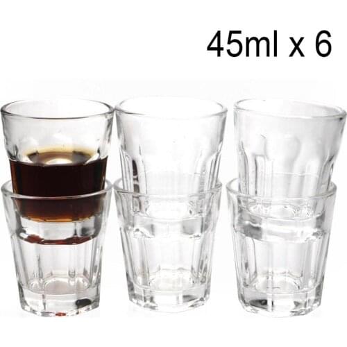 6Pcs Crystal Whiskey Glass Cup Hand Blown Wall Transparent Small Capacity Heat Resistant Lead Free Glass Shot Glass Portable