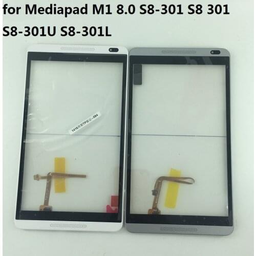 8inch For Huawei Mediapad M1 8.0 S8-301 S8 301 S8-301U S8-301L Touch Screen Digitizer Glass Sensor With white Frame Bezel