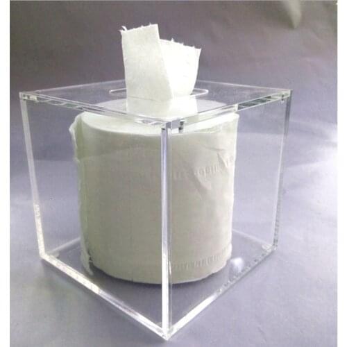 Acrylic magnetic square tissue box, high-end fashion acrylic transparent tissue holder , plexiglass napkin tray