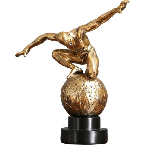 AMERICAN CREATIVE ABSTRACT FIGURE ARTS SCULPTURE MODERN LUXURIOUS MAN STATUE RESIN ART&CRAFT HOME DECORATION ORNAMENTS R2864