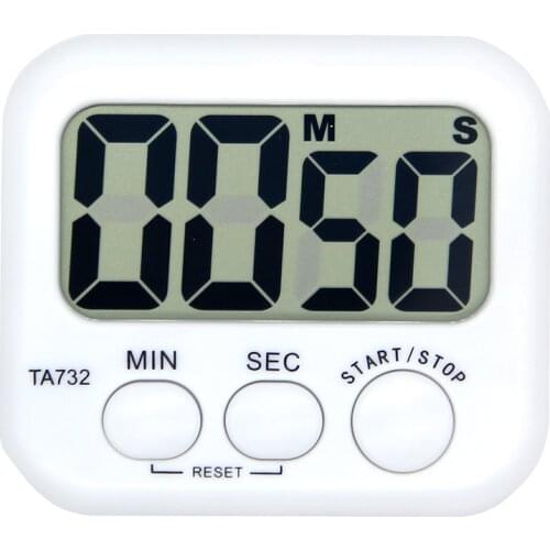 White Mini Electronic Large LCD Digital Kitchen Timer Clock Countdown Count Time Loud Alarm Home Oven Cooking Tools Accessories