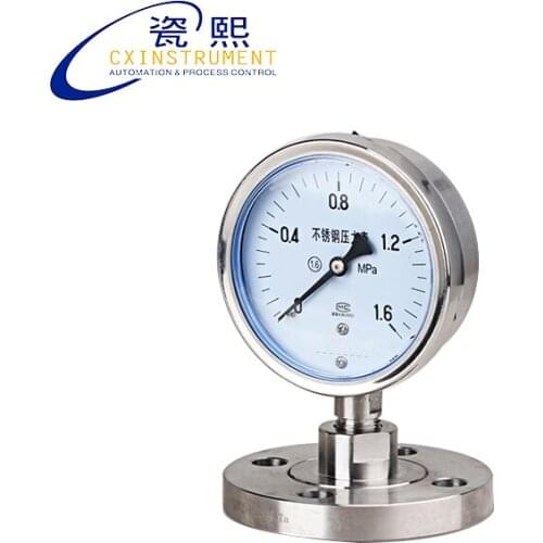 The Diaphragm Pressure Gauge With 0~40 Mpa Test Range 60mm Diameter Radial Install Stainless steel Water Pressure Gauge