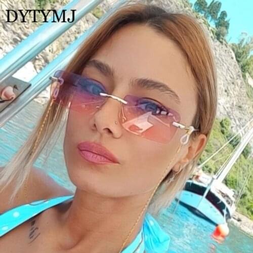 DYTYMJ Square Rimless Sunglasses Women 2020 Luxury Brand Sun Glasses Women/Men Fashion Eyeglasses Women Retro Gafas De Sol Mujer