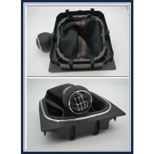 FAT free shipping New 6 Speed Gear Shift Knob With Leather Boot For VW EOS 2006 2007 2008 2009 2010 2011 Scirocco 2009 2010 2011