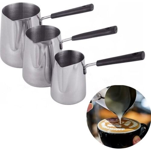 Stainless Steel Wax Melting Pot With Long Handle Portable Latte Milk Frothing Jug Large Capacity Coffee Pots Kitchen Accessories
