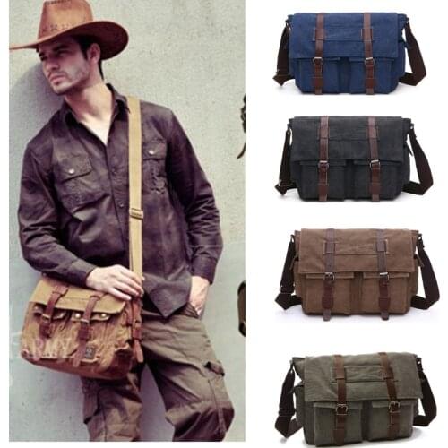 Canvas Leather Messenger Bags I AM LEGEND Will Smith Big Satchel Shoulder Bags Male Laptop Briefcase Travel Handbag