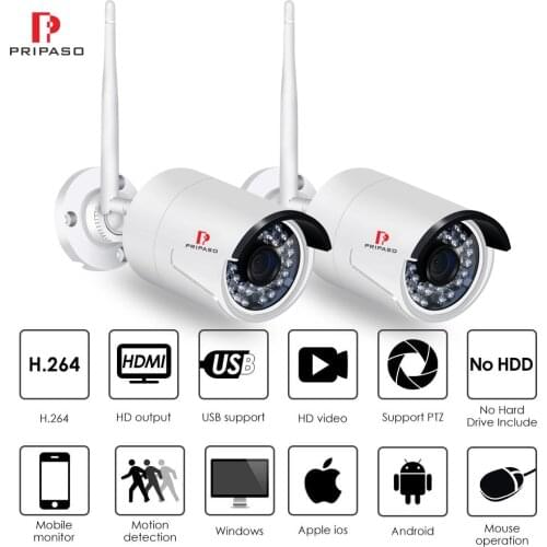 Pripaso Full HD 1080P 2.0MP ipcamera Camhi Wi-Fi IP Camera Waterproof Outdoor Bullet Camera Home Security Night Vision CCTV Cam