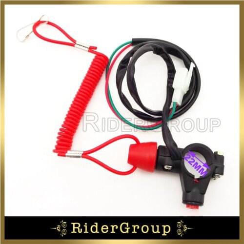 Red Tether Safety Engine Stop Kill Switch Push Button For Minimoto Dirt ATV Motorcycle Quads Pocket Bike Parts