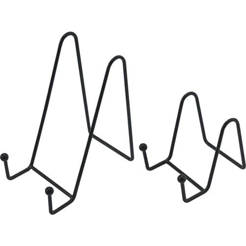 2Pcs 3 Inch Black Pack Plate Display Stand Metal Frame Easel Plate Iron Stand Holder for Picture Photo Decorative Plate Dish Tab