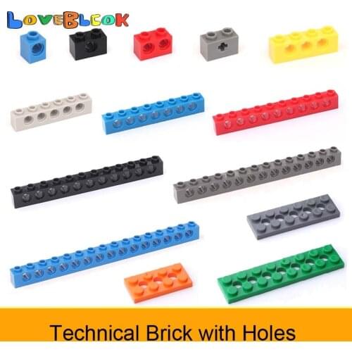 Technical Brick with Holes Building Blocks Assembles MOC Parts DIY Toys Gift Creative Educational For Kids 32064 10pcs/Lot