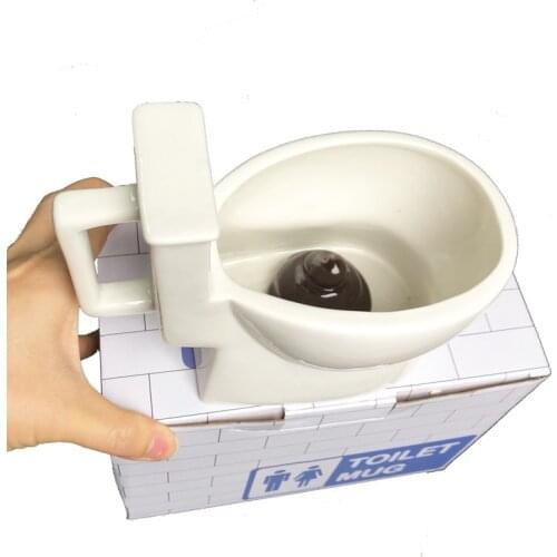 Creative Funny Poop Ceramic Coffee Cups Toilet Mugs Cartoon Smile Coffee Milk Water Mug For Fun