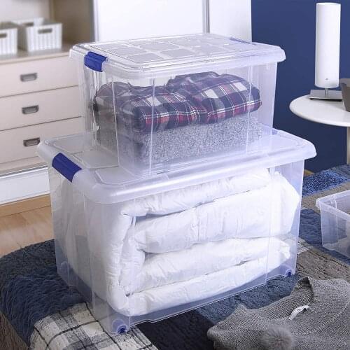 Multi-purpose storage box, plastic organizer with wheel and no wheel, under bed, clothes food toys tools