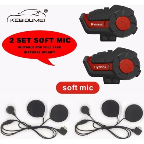 Motorcycle Bluetooth v5.0 Intercom Waterproof Helmet Headsets 1000m for 2 Riders