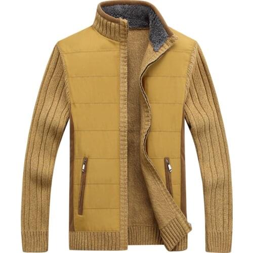 Men Sweaters Winter Warm Fleece Knitted Sweater Autumn Jackets Cardigan Coats Male Clothing Casual Knitwear SA848