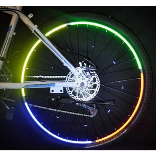 Bicycle Wheel Reflection Strip Strength Warning Night Vision Reflective Sticker Paper for Bike Traffic Safe Distance