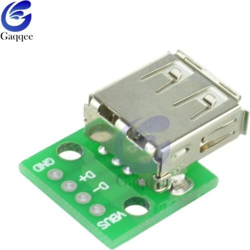 50pcs Type A Micro USB To DIP Adapter 4pin Female Connector Module Board Panel Female 4-Pin Pinboard A Type PCB 2.54 MM