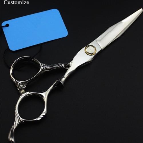 Customize name japan 9cr13 steel 6 '' Bearing hair scissors makeup cutting barber haircut Thinning shears hairdressing scissors