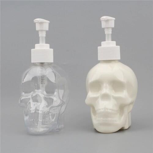 Creative Skull Bathroom Liquid Soap Dispenser 350ml Hand Soap Transparent Bottle Shower Gel Shampoo Fillable Bottle
