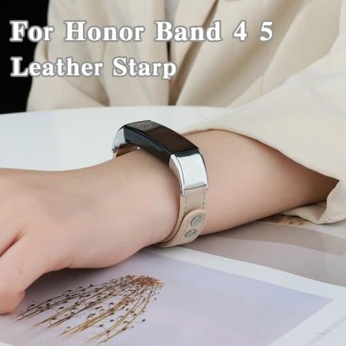 Leather Strap For Honor Band 5 Wrist Strap Screwless Bracelet For Honor Band 4 Watch Band for Honor5 Wristband replacement Strap