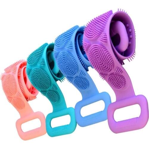 Silicone Bath Body Brush Decontamination Rubbing The Back Painless Bathing Rubbing The Mud Long Back Adult Male Female Bathing