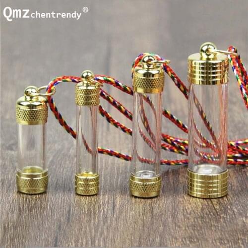 Gawu Tube Glass pendants wholesale gilded Buddhist Nepal stupa can open the Shurangama mantra of evil Necklace