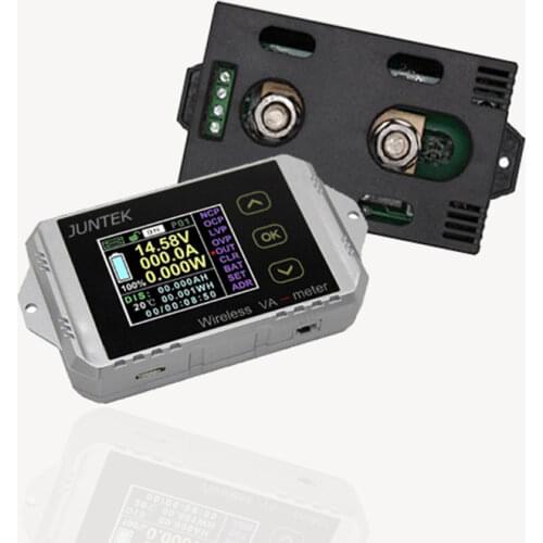 JUNTEK VAT1030 100V 30A Wireless Voltage and Current Meter Car Battery Monitoring 12V 24V 48V Battery Coulomb Counter VA Meter