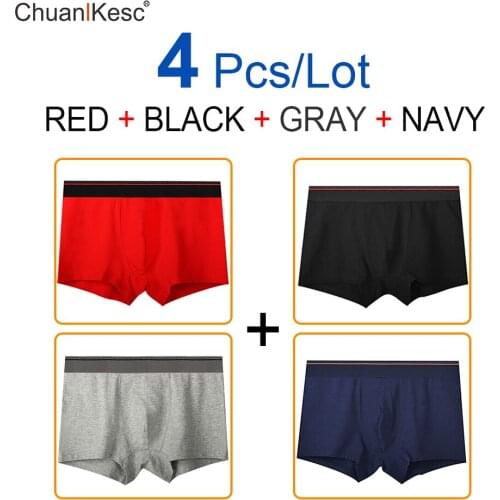 4 Pcs/Lot Mens Boxer Pants Youth Sports Underpants Pure Cotton Sweat Absorbing Big U-Pouch Sexy Boys Underpants
