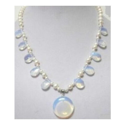Jewelry moonstone white pearl pendant necklace