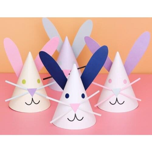 1pcs 1 2 3 Birthday Caps Cute Rabbit Crown 1st Birthday Hat Newborn Baby Birthday Headband 1 Year Birthday Party Decorations