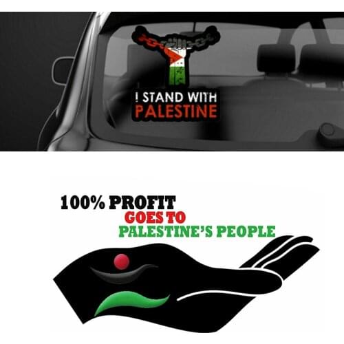1pc FREE PALESTINE GAZA Charity Freedom 2021 Glass Car Sticker Protest United Car Sticker For Window Cupboard Quick Installation