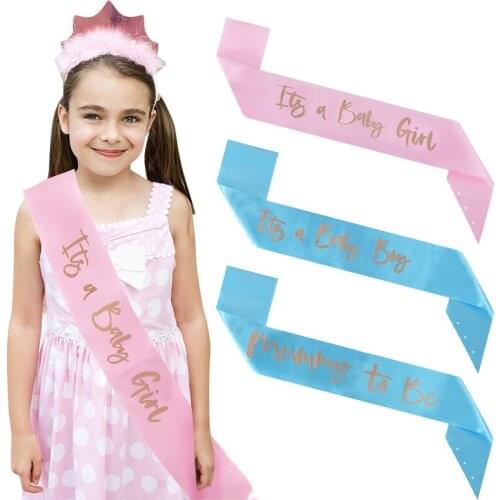 1pc Its A Baby Boy Girl Satin Sash Baby Shower Decoration Mommy To Be Shoulder Strap For Gender Reveal Party Pregnant Mom Gifts