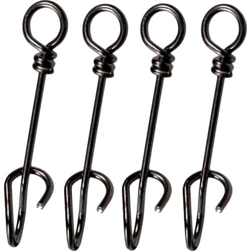 100Pcs/Set Fishing Spring Clip Snap Clamp Buckle Pins Stainless Steel Fishing Swivel Snaps Spring Connector Bass Fishing Tackle